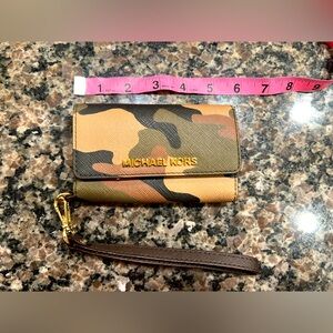 Michael Kors Camouflage Pattern Wristlet